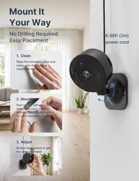 GNCC GC3 2-Pack Indoor Security Camera 1080P, CCTV Cameras for Home/Pet/Baby, Fixed Lens, Night Vision, 2 Way Audio, Motion/Sound Detection, APP Control,Works with Alexa & Google Home, 2.4GHz WiFi