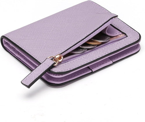 RFID Blocking Leather Bi-Fold Wallet Compact with ID Window & Coin Pocket Ã¢ÂÂ Small