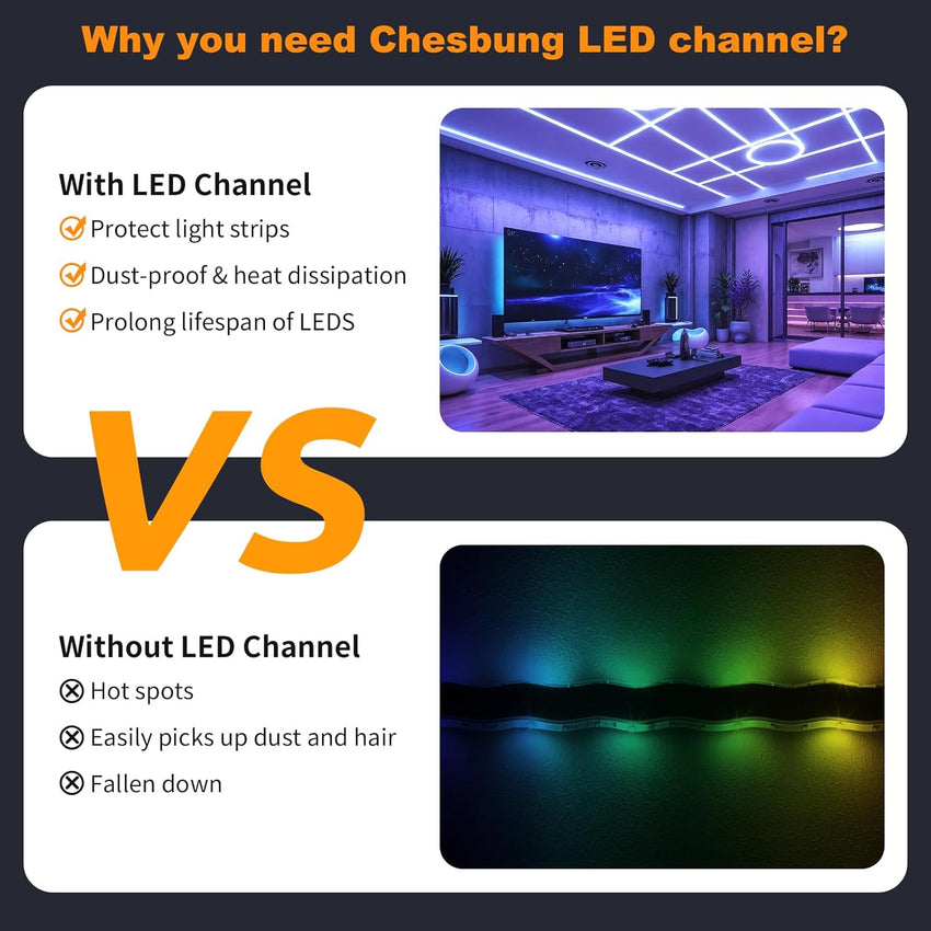 LED Aluminum Channel U Shape, 20 Pack LED Strip Diffuser 3.3ft/1Meter LED Profile with Milky White Cover, End Cap and Mounting Clip Aluminum Extrusion 90 Degrees Connectors for LED Strip Lights