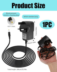 6V Charger for Omron Blood Pressure Monitor M2 M3 M4 M6 M7 X3 Comfort X2 Basic X2 Smart X7 Smart, 6V UK Charger Power Adapter for Omron Upper Arm Blood Pressure Monitors M500 M400 M10-IT