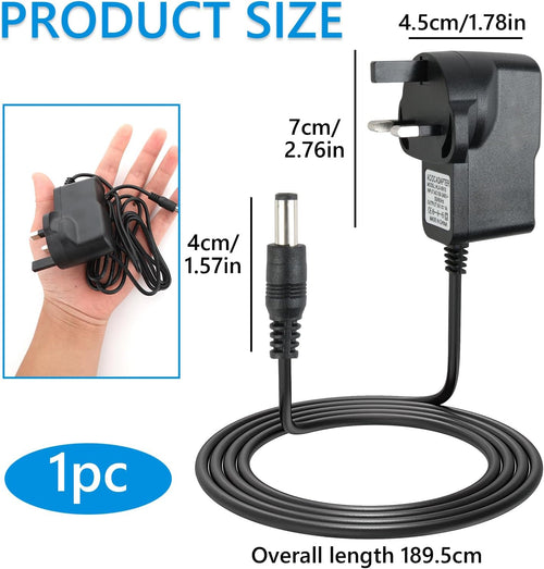 Guitar Pedal Power Supply, 9V DC 1A 6.6ft Guitar Effects Power Adapter, Center Tip Negative Sleeve Positive, Noise Reduction