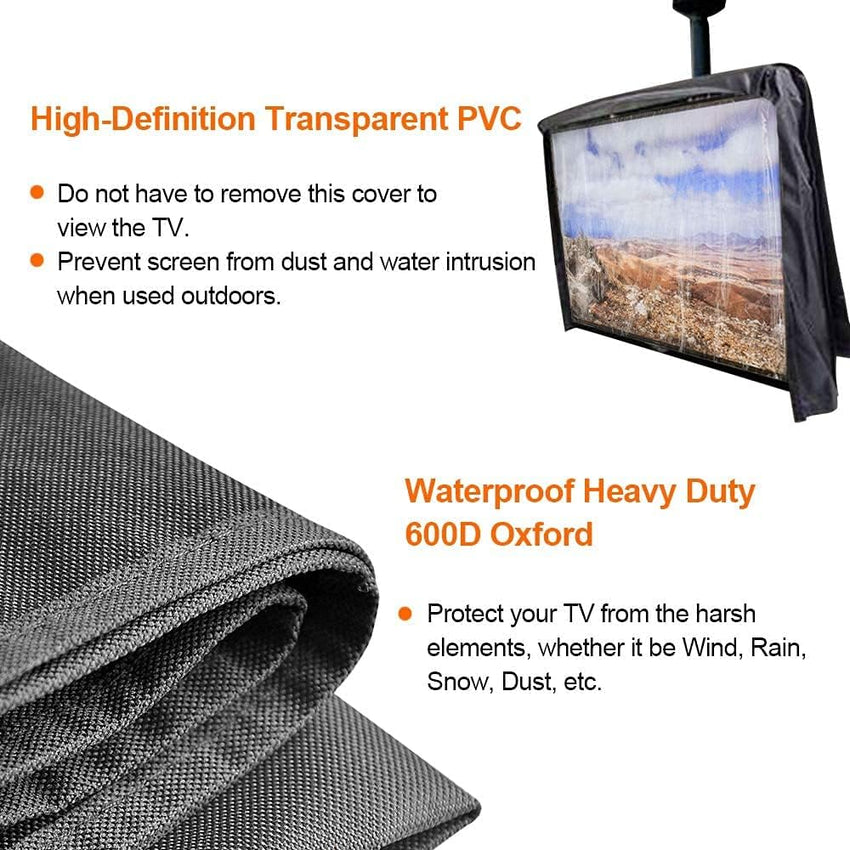 Outdoor TV Cover 600D Waterproof with Clear Front Screen â 22â24in