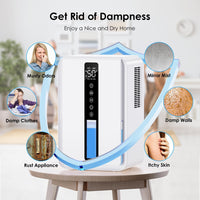 Dehumidifier 2.5L Sleep & Auto Humidity 3 Speeds Timer Drying Clothes