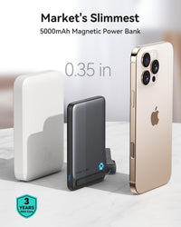 INIU Magnetic 5000mAh Power Bank Qi2 20W USB-C In/Out Foldable Stand - Blue