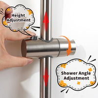 Vista 66cm Shower Riser Rail SUS304 Stainless Steel Bathroom Rail for Shower Wall Mounted Adjustable Shower Head Holder Brushed Silver