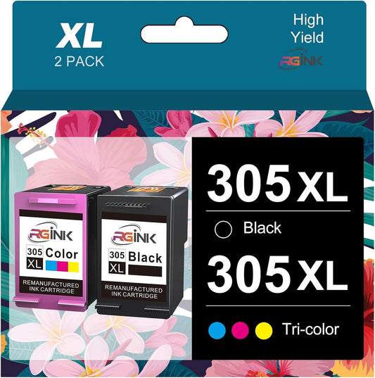 305 Ink Cartridges Black and Colour, 305 XL Ink Cartridges Replacement for HP DeskJet 2700 2710 2720 2722 2800 2810e 2820 Plus 4100 4120 4130 Envy 6000 6010 6020 6030 6032 Pro 6400 6430 6432