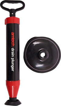 Amtech Drain Plunger Heavy-Duty Suction Cup â Red/Black
