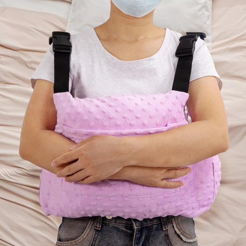 Post-Surgery Recovery Pillow Cushion for Abdomen with Shoulder Strap & Pockets Ã¢ÂÂ Large