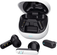 GXTrust 409 Oxxie Wireless Earbuds PS5 Switch PC Mobile, Bluetooth or USB-C Receiver, Gaming Earphones with 4 ENC Noise Cancelling Microphones, 40h Battery Life, Low Latency Stereo In Ear Buds, White