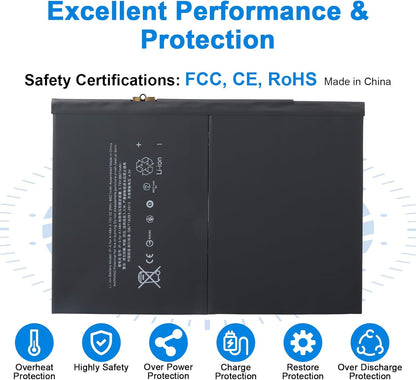A1484 Battery Replacement for iPad 5th 6th 7th 8th Generation, A1474 A1475 A1476 A1822 A1823 A1893 A1954 A2197 A2198 A2200 A2270 A2428 A2429 A2430 MRJN2LL/A MD785LL/A MD786LL/A MD787LL