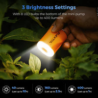 FLEXTAILGEAR Tiny Pump 2X, Portable Electric Air Pump,Vacuum Pump,3 Level Camping Light,Magnetic Design,Fast In/Deflating, Air Mattress, Swimming Ring, Vacuum Storage Bags
