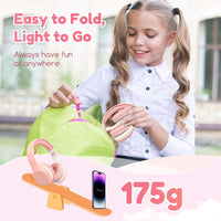 EarFun K2 Kids Bluetooth Headphones for School, Kids Headphones with Mic | Volume Limited, 40H Playtime, Built-in Mic, Stereo Sound, Foldable Over-Ear Headphone for Kids/Toddler/Travel/Tablet, Pink