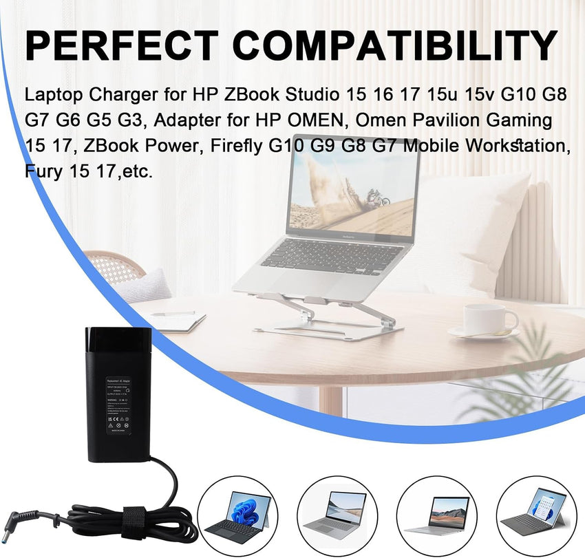 200W Laptop Charger for HP Pavilion Omen Black