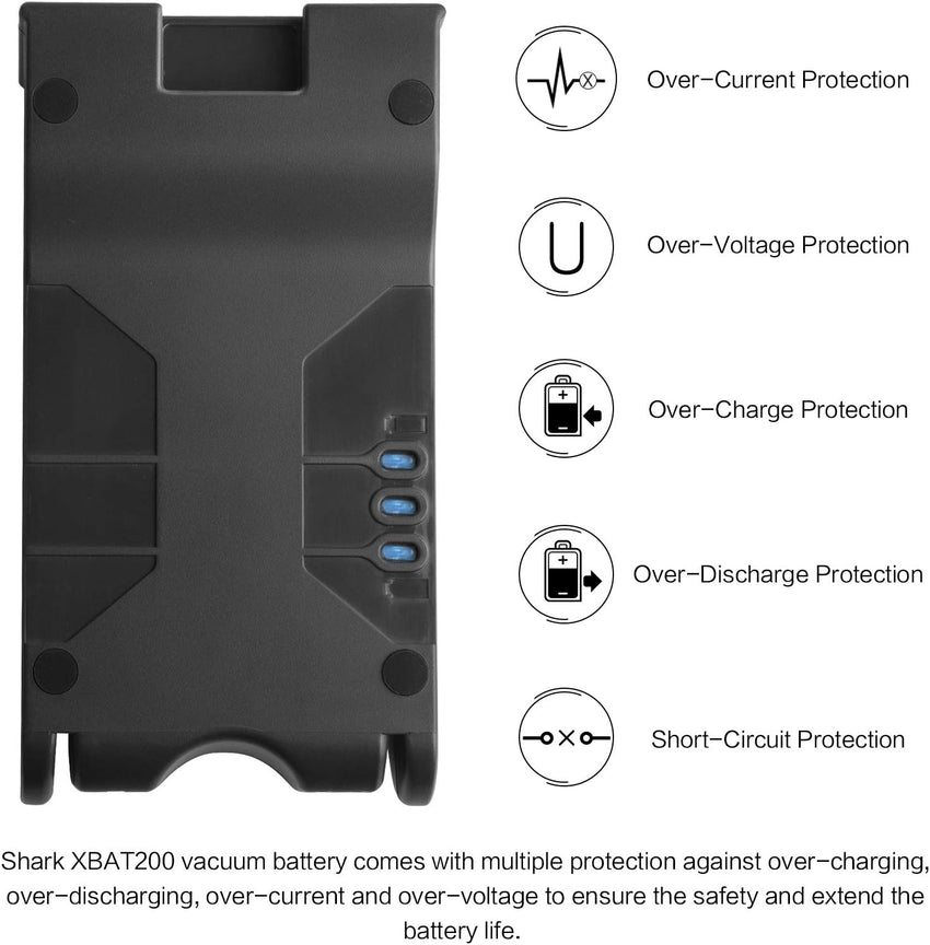 LabTEC XBAT200 25.2V 3000mAh Lithium Battery Replacement for Shark Battery 25.2V XBA-T200,Shark ION Flex ION F80 ION Flex Cordless Vacuum Cleaners Battery