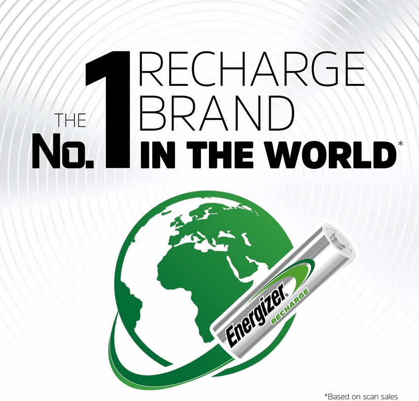 Energizer Recharge Power Plus - Rechargeable C Batteries (2 Pack) - 2500 mAh NiMH Battery - Toys, Radios, Torches - 100% Recyclable Plastic Free Packaging