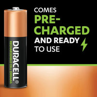 Duracell Rechargeable AA Batteries (Pack of 4), 2500 mAh NiMH, pre-charged, Our No.1 Longest Lasting Rechargeable Battery