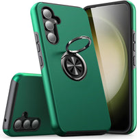 KRAFTCARE for Samsung S23 FE Case with Kickstand Ring, Upgrade Shockproof and Anti Scratch 360^0 Magnetic Ring Holder Stand Protective Phone Case Cover for Samsung Galaxy S23 FE - Dark Green
