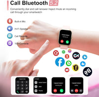 Smart Watch for Women Answer/Make Calls, 1.96" HD Fitness Watch with Heart Rate Monitor Sleep Monitor, 113 Sports Activity Trackers with Step Counter, IP68 Waterproof, Smartwatch for Android/iOS, Rose