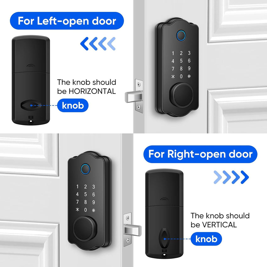 MYPIN Smart Door Lock, Fingerprint Door Lock, Keyless Smart Lock, Digital Door Lock, Smart Locks Front Door with App Control, Key, Card, Electronic Touch Keypad Locks for Doors Auto Lock Waterproof
