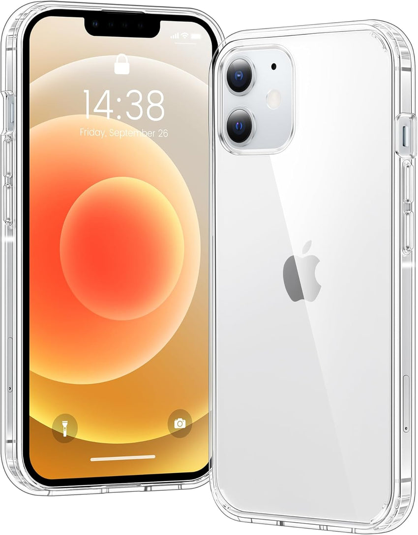 Voyah"ulle Clear Case for iPhone 12/12 Pro, Ultra Thin, Shockproof TPU Cover, Anti-Yellowing, Crystal Clear, Phone Case for Apple iPhone 12/12 Pro - Clear