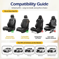 2 Pack Front Memory Foam Car Seat Covers, Breathable 4D Mesh, Universal Fit Black
