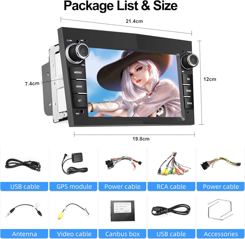 CAMECHO Android 13 7.0 inches Car Stereo for Opel Corsa d/Astra h/Zafira b/Meriva/Vivaro