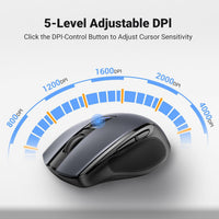 UGREEN 2.4G Wireless Mouse for Laptop, 4000 DPI 5 Adjustable Levels Ergonomic USB Wireless Mouse Compatible with PC MacBook Chromebook, 18-Month Battery Life (Black)