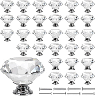 Crystal Drawer Knobs 40mm 30PCS â Diamond