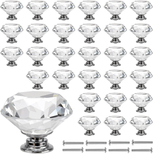 Crystal Drawer Knobs 40mm 30PCS â Diamond
