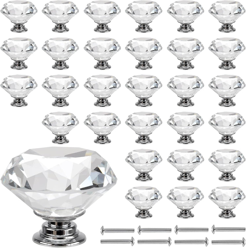 Crystal Drawer Knobs 40mm 30PCS â Diamond