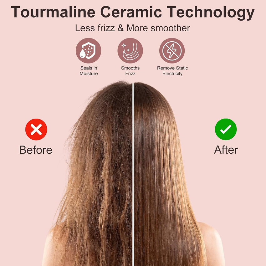 Ceramic Heated Hot Comb Straightening Brush for Wigs & Afro Hair Black