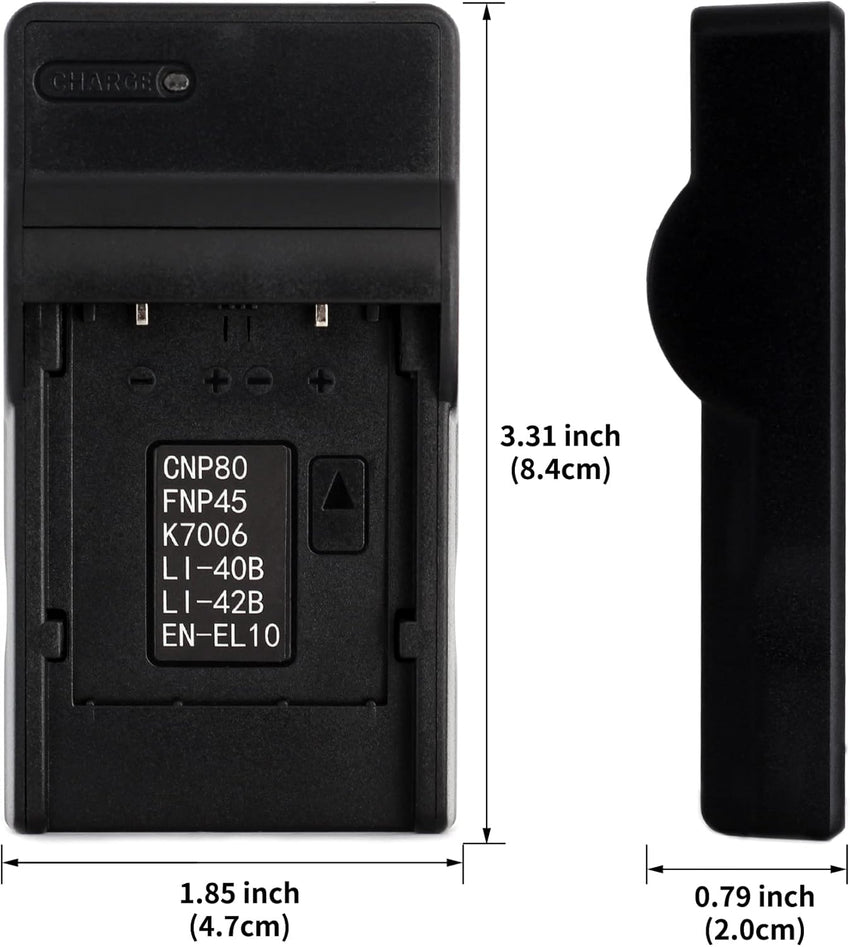 Norifon NP-45 USB Charger for Fujifilm FinePix JX250, JX400, J38, J10, J20, JX520, JX580, JX300, JX680, JX370, JV200, JV100, JZ250, JZ100, JZ300, T550, T200, T350, T310, XP60 Camera and More