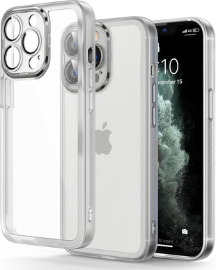 Honeyview Colored Clear Case for iPhone 11 Pro Max with Matte Border, Non-Yellowing, Shockproof, Clear Back, Phone Cover for Apple iPhone 11 Pro Max - White