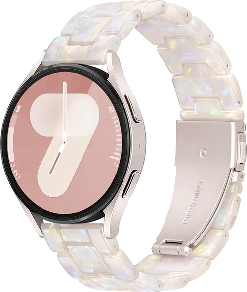 Compatible with Samsung Galaxy Watch 7/6/5/4 40mm 44mm, Watch FE 40mm, Samsung Galaxy Watch 5 Pro, Watch 6 Classic 43/47mm Strap, Light Resin Strap for Samsung Watch 4 Classic/Active 2