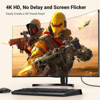 UGREEN 4K Displayport to HDMI Cable 6.6FT Uni-Directional Braided DP to HDMI Lead Aluminium Male to Male Multi-Screen Gaming Compatible with Monitor, Projector, HDTV, Dell Laptop, HP, AMD, NVIDIA (2M)