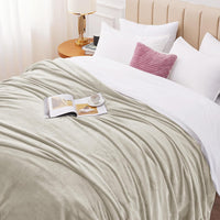Fleece Blanket King XXL Soft Warm Extra Large Throw Beige 270x230cm