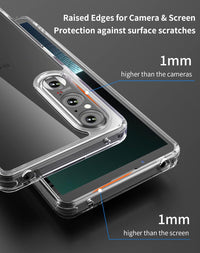 Foluu Case for Sony Xperia 1 V 2023, Hard PC Back & Soft TPU Bumper Protective Shockproof Scratch Resistant Case for Sony Xperia 1 V 2023 Clear