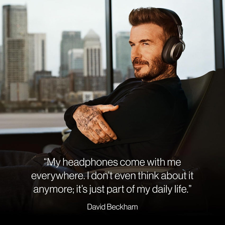 Bowers & Wilkins Px8 S2 Noise Cancelling Wireless Headphones with Bluetooth Audio, & Quick Charge, 30 Hours of High-Resolution Playback and Built-In Microphone - Onyx Black