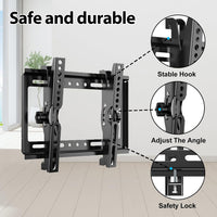 JXMTSPW Tilt TV Wall Bracket for 14-42 inch LCD LED OLED Flat Curved TVs up to 25kg,Low Profile Tilt TV Bracket Max VESA: 200x200mm 16 19 22 24 32 36 40" Ultra Slim Television Mount