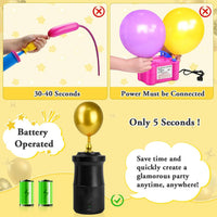 Electric Balloon Pump Rechargeable Type-C 2000mAh 3 Nozzles Inflate & Vacuum Portable