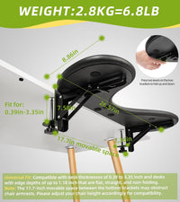 Giecy Desk Extender Tray,Foldable Arm Rest Elbow Wrist Rest Support Clamp on Desk,Computer Keyboard Tray Table Extension for Working,Studying and Gaming(Black)
