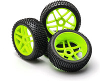 Pxyelec 17mm Buggy Wheel Tires Pack of 4 Rubber Tyres for 1:8 Scale RC Car â Green