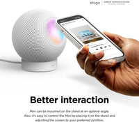 elago Silicone Stand Compatible with HomePod Mini - Proper EQ, Easier to Control with Better Indicator Visibility, Stable Mount, Anti-Slip Stand for Charger (Black)