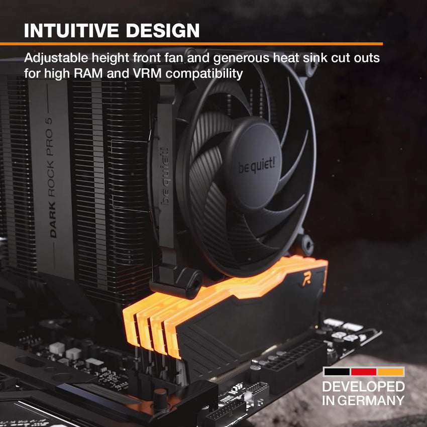 be quiet! Dark Rock Pro 5 CPU Air Cooler 7 Heat Pipes High Airflow Silent Fans Black