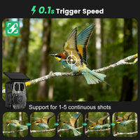 Cellular Wildlife Camera 2K 48MP Solar Night Vision Motion-Activated â Built-in 6000mAh