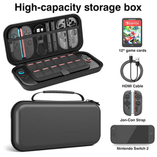 HEYSTOP Case for Nintendo Switch 2 Console Accessories 2025 Latest Model Carrying Case Protective Hard Portable Travel Case Shell Pouch for Nintendo Switch 2 with Soft Interior & Mesh Pocket