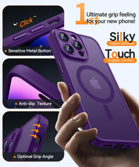CANSHN Magnetic Shockproof for iPhone 14 Pro Max Case, Deep Purple