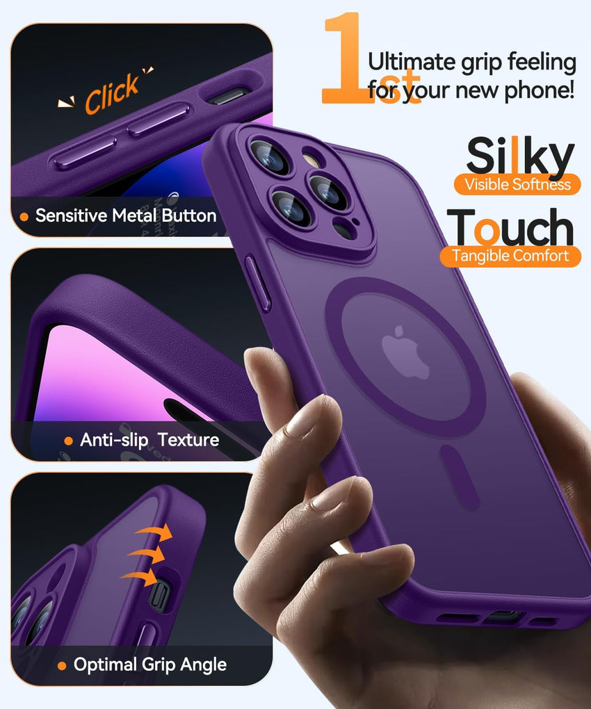 CANSHN Magnetic Shockproof for iPhone 14 Pro Max Case, Deep Purple