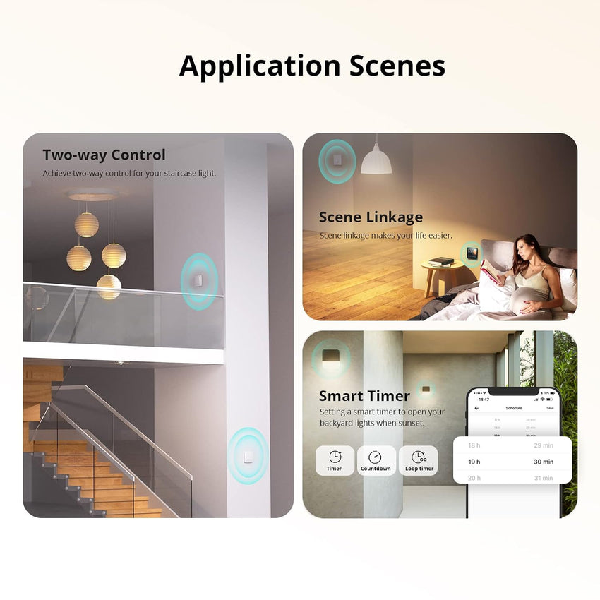 SONOFF ZBMINIL2 Zigbee Smart Switch, No Neutral Required, Mini Relay Module for Light Switch, 2-Way Control, Works with Alexa & Google Home, Requires Zigbee Hub
