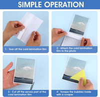 Dimeho 48 Pack Self Sealing Laminating Sheets 4x6 No Machine Self Adhesive Clear Laminate Sheet No Heat Transparent Gloss Finish Waterproof Laminator Sheets for Business Card Photo Stickers